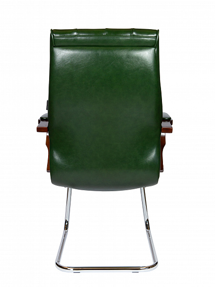 Кресло офисное  Боттичелли CF  (дерево / зеленая глянцевая кожа)
