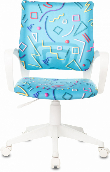 Кресло детское Бюрократ BUROKIDS 1 W голубой Sticks 06 крестов. пластик пластик белый