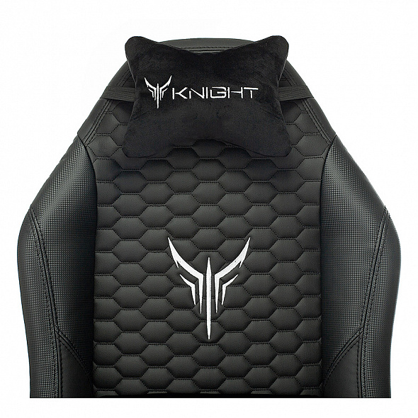 Кресло Бюрократ Knight Neon черный экокожа с подголов. крестовина металл