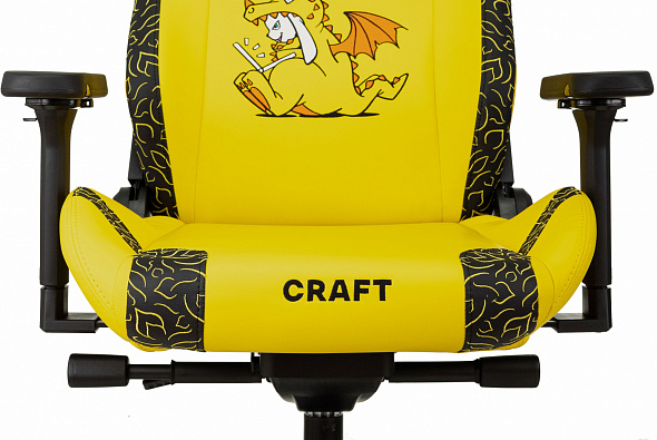 Кресло игровое Knight Craft Dragon желтый эко.кожа крестов. металл