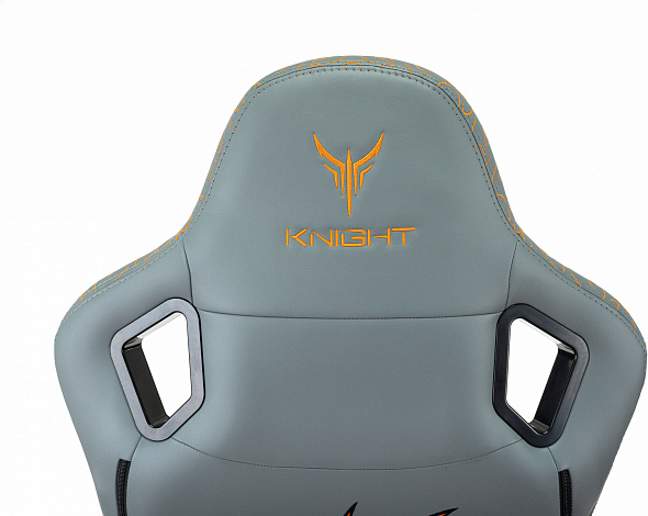 Кресло игровое Knight Craft Dragon серый эко.кожа крестов. металл