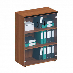 Шкаф для документов средний со стеклянными прозрачными дверями - ДР 969 ОФ