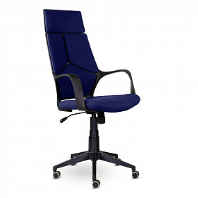 Кресло офисное / IQ (черный пластик / синяя ткань)			