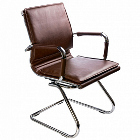 Кресло Бюрократ Ch-993-Low-V коричневый экокожа низк.спин. полозья металл хром