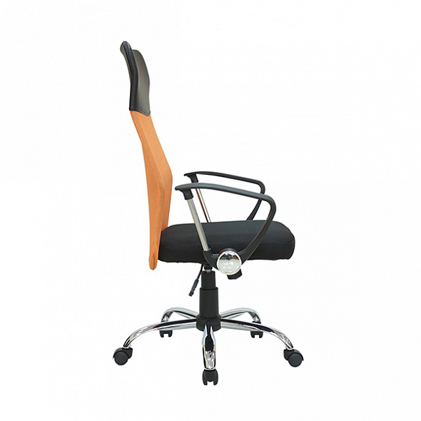 Кресло RCH Smart (8074) (подголовник - экокожа) Чёрная ткань/Оранжевая сетка