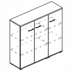 Шкаф средний комбинированный закрытый (топ ДСП) - МР 9489 МП/МП/МП