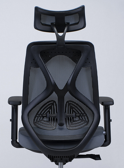Кресло офисное  Имидж  (черный пластик / серая сетка / серая ткань)