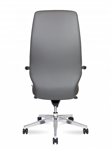 Кресло офисное  Capital Grey (алюминиевая  база / серая экокожа)