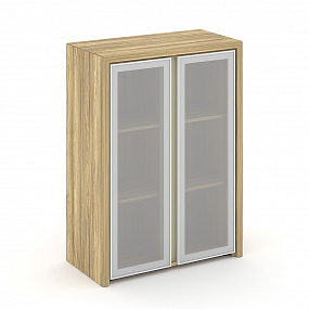 Шкаф средний широкий (2 средних фасада стекло сатин в раме) - COR.ST-2.4R