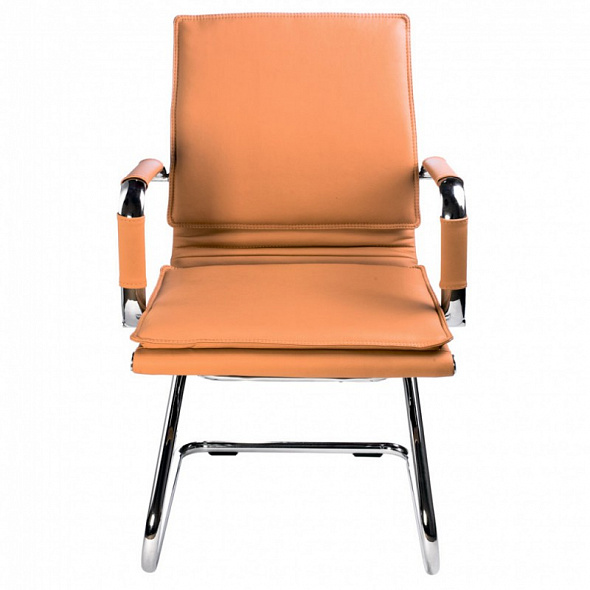 Кресло Бюрократ Ch-993-Low-V светло-коричневый экокожа низк.спин. полозья металл хром