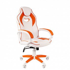 Кресло CHAIRMAN GAME 16 белый пластик белый/оранжевый