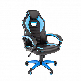 Кресло CHAIRMAN GAME 16 черный пластик черный/голубой
