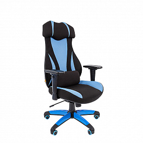 Кресло Chairman GAME 14 черный / голубой