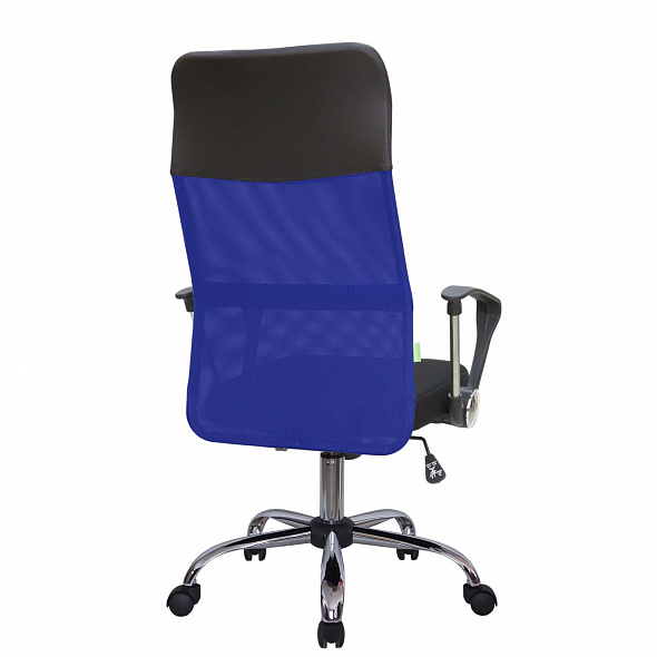 Кресло RCH Smart (8074) (подголовник - экокожа) Чёрная ткань/Синяя сетка