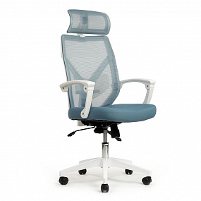 Кресло Oliver (W-203 AC) Синий/Белый пластик