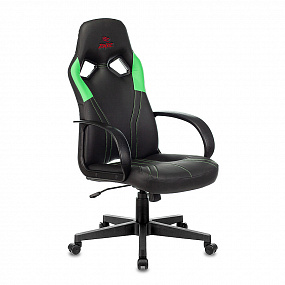 Кресло игровое Zombie RUNNER черный/зеленый экокожа