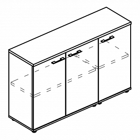 Шкаф низкий комбинированный закрытый (топ ДСП) - МР 9454 МП/МП/МП