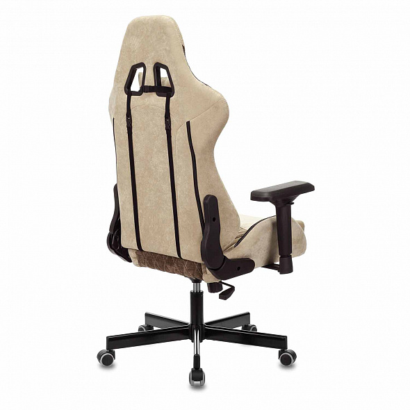 Кресло Бюрократ Zombie VIKING 7 KNIGHT Fabric коричневый/бежевый текстиль/экокожа