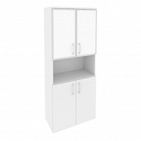 Шкаф высокий широкий - O.ST-1.4R white/black/mate