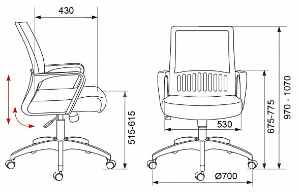 Кресло Бюрократ MC-201 салатовый TW-03A сиденье черный TW-11 сетка/ткань крестовина пластик