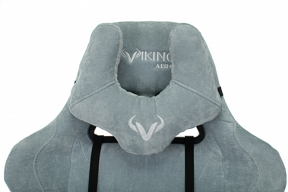 Кресло Бюрократ Zombie VIKING KNIGHT Fabric серо-голубой Light-28 с подголов. крестовина металл