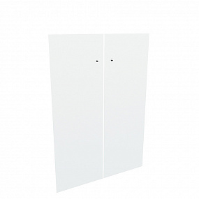 Двери стеклянные, ручка кнопка STEEL EVO белый - 11555