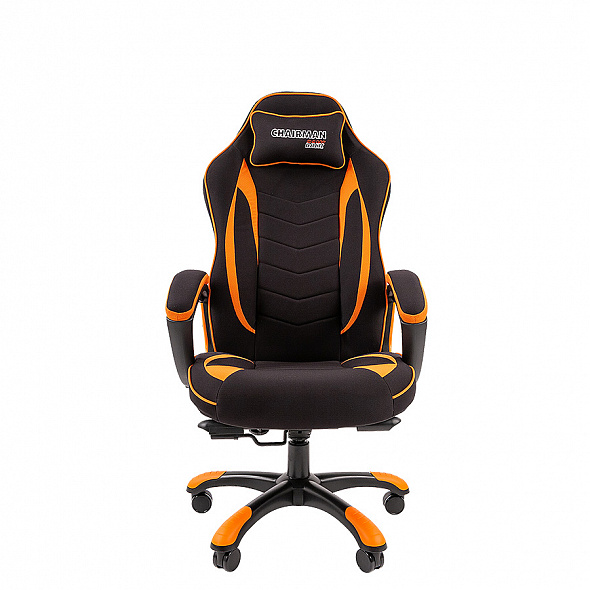 Кресло Chairman game 28 черный/оранжевый