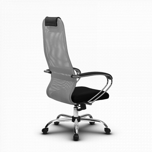 Кресло офисное Метта - SU-BK-8 Ch светло-серый/черный