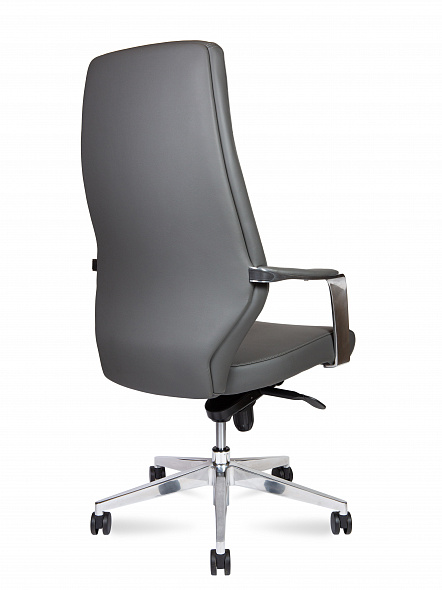 Кресло офисное  Capital Grey (алюминиевая  база / серая экокожа)
