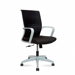 Кресло офисное  Betta black  (серый пластик / черная сетка / черная ткань)