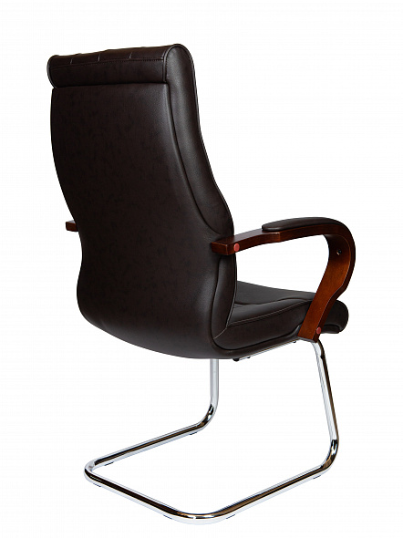 Кресло офисное  Боттичелли CF (дерево /  тем, коричневая кожа)