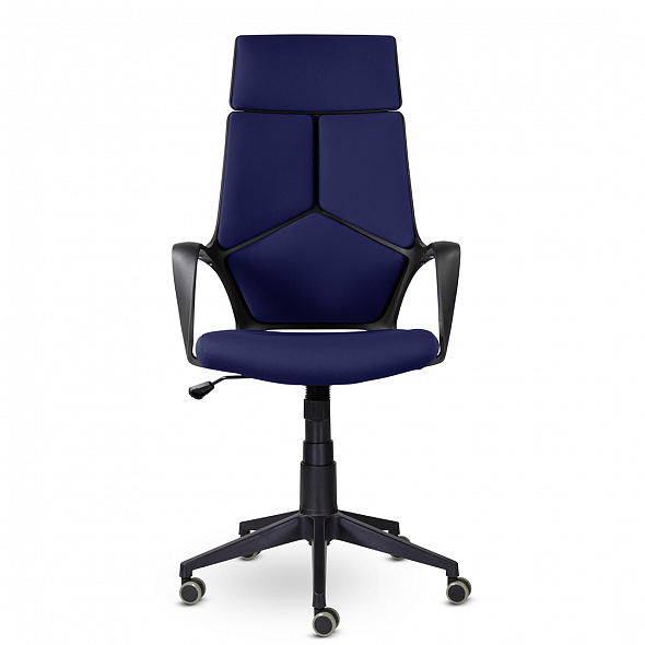 Кресло офисное / IQ (черный пластик / синяя ткань)			