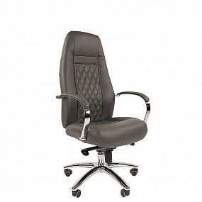 Кресло Chairman 950 кожа/экокожа серый