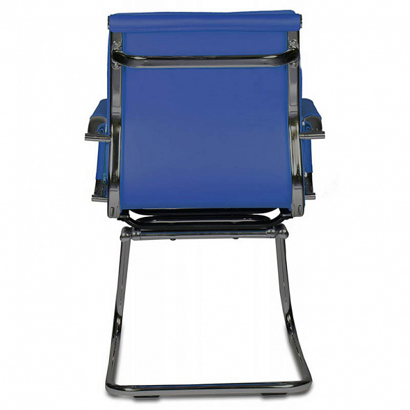 Кресло Бюрократ CH-993-Low-V синий экокожа низк.спин. полозья металл хром