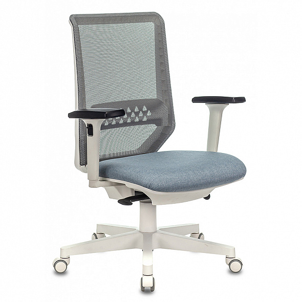 Кресло Бюрократ EXPERT серый сиденье голубой 38-405 сетка/ткань с подголов. крестовина