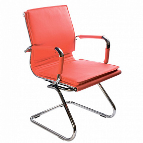 Кресло Бюрократ Ch-993-Low-V красный экокожа низк.спин. полозья металл хром