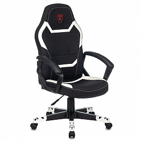 Кресло игровое Zombie 10 черный/белый текстиль/экокожа