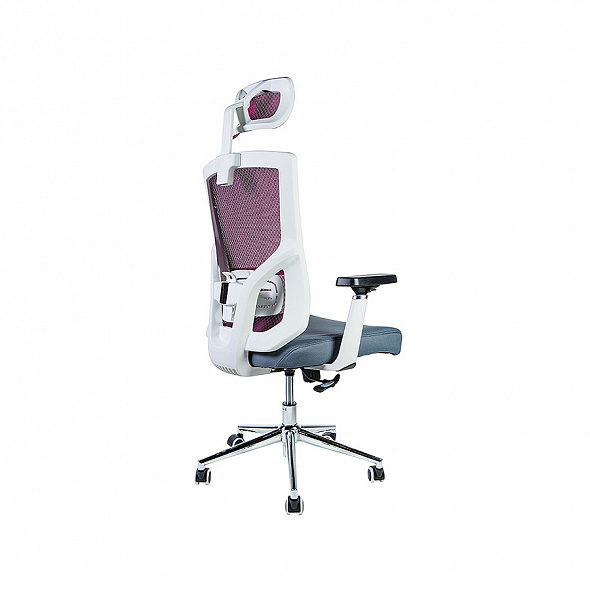 Кресло  Гарда SL / белый пластик / вишневая сетка / серая сидушка