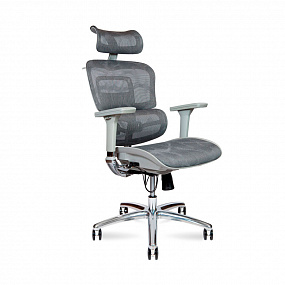 Кресло офисное  Kron grey  (серый пластик / серая сетка)