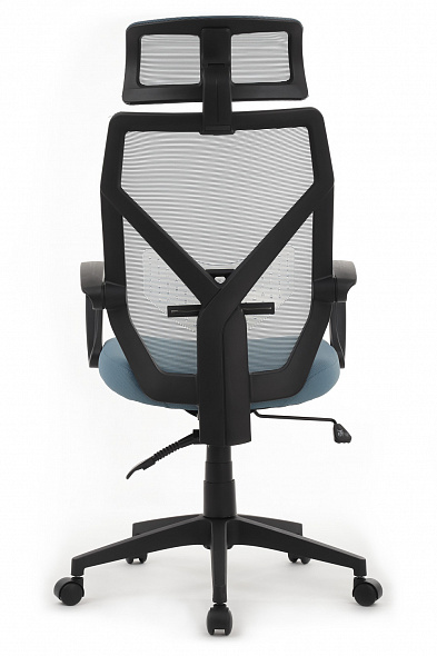 Кресло Oliver (W-203 AC) Черный пластик/Синяя сетка