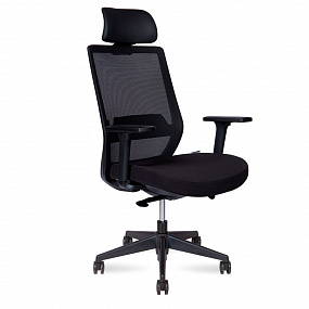 Кресло офисное Mono black (черный пластик / черная ткань / черная сетка)
