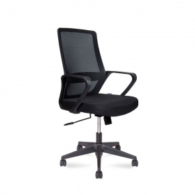 Кресло офисное Pino black LB  (черный пластик / черная ткань / черная сетка)