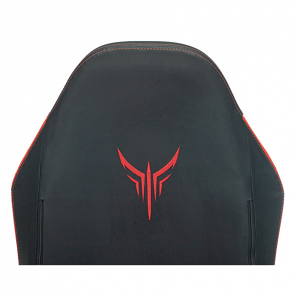 Кресло Бюрократ Knight Neon черный/красный экокожа с подголов. крестовина металл