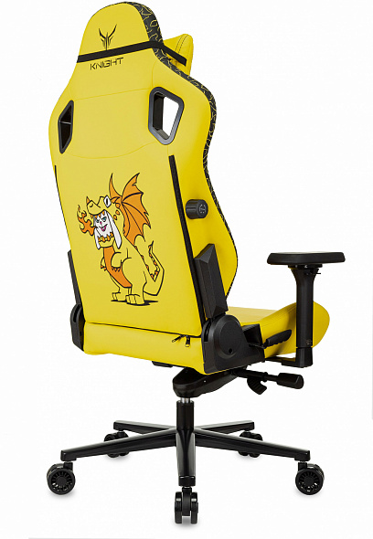 Кресло игровое Knight Craft Dragon желтый эко.кожа крестов. металл