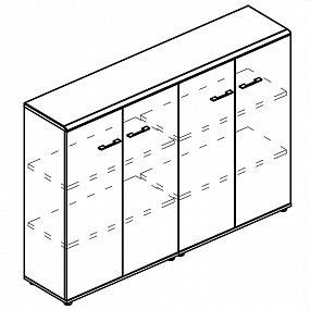 Шкаф средний комбинированный закрытый (топ МДФ) - МР 9392 МП/МП/МП