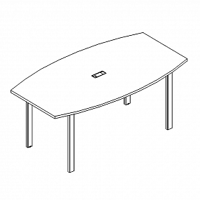 Стол для переговоров фигурный на металлокаркасе UNO - А4 С1 113 НД