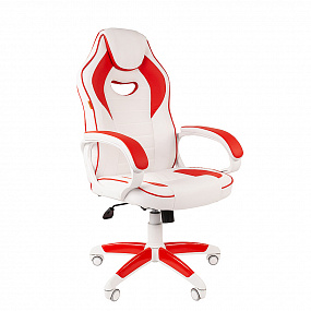 Кресло CHAIRMAN GAME 16 белый пластик белый/красный