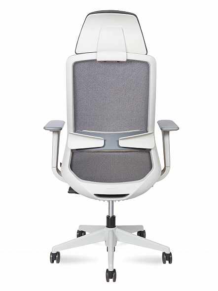 Кресло офисное Como grey beige  (серый пластик / бежевая ткань / серая сетка)