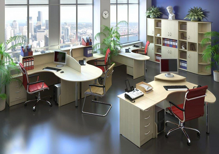 Офисные столы Рива(венге,клен,венге/металлик,клен/металлик)